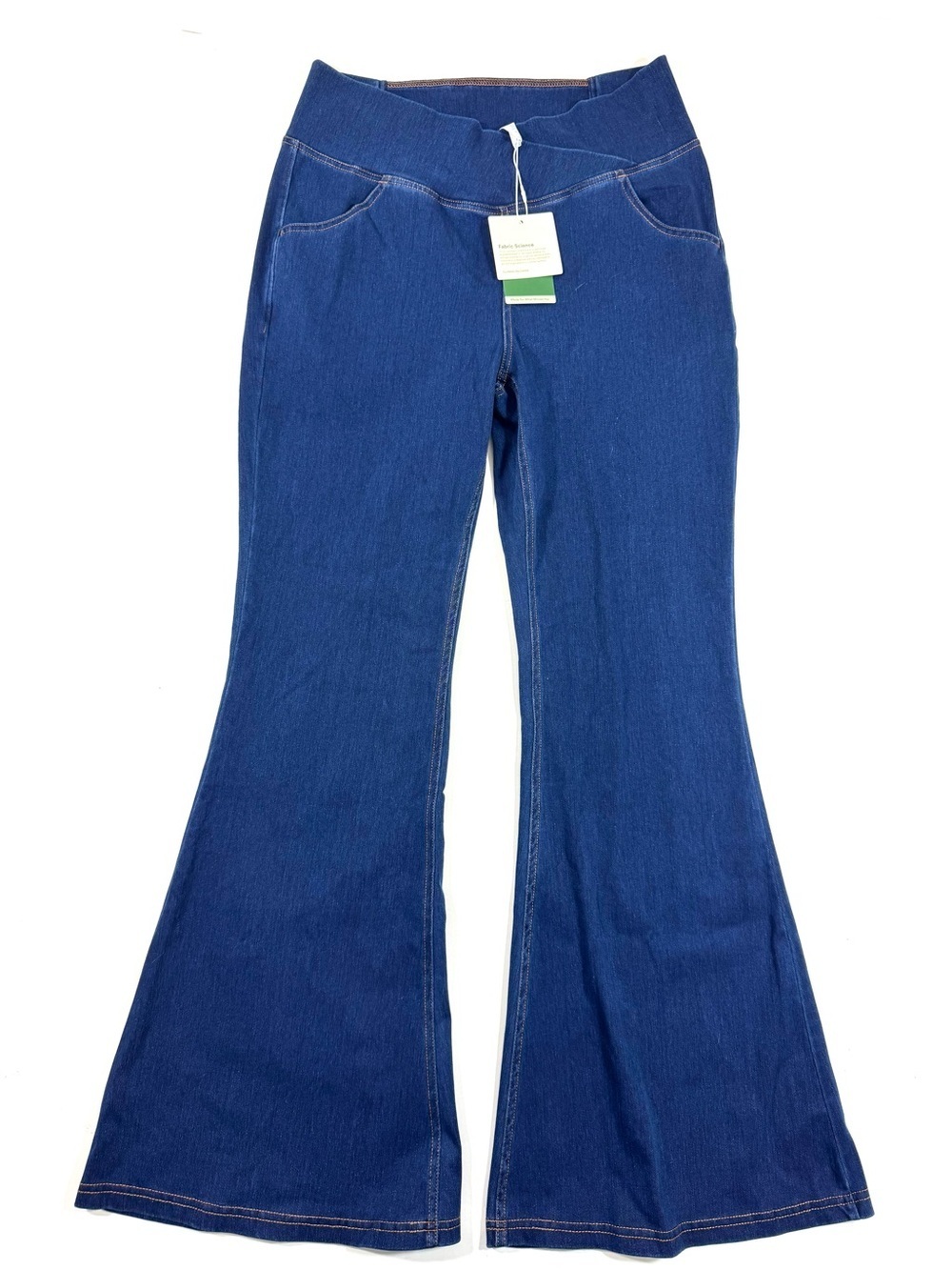 Halara Flex Pull On Crossover Flare Jeans Dark Blue